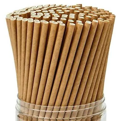 ART STRAWS  SCHOOL KRAFT PAPER STRAWS 6mm  IN 1/25/50/100/250/500/1000 • £3.99