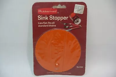 VTG Retro 1974 Orange Rubbermaid #2102 Sink Stopper NEW Sealed • $15.99