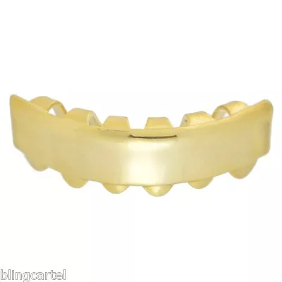 14K Gold Plated Grillz Bottom Bar Grills Lower Teeth Plain Hip Hop Mouth Grill • $14.95