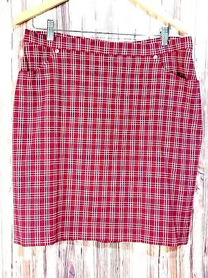 Venezia Red Plaid Stretch Mini Skirt Vintage 90's Size 16 - EUC • $7.95