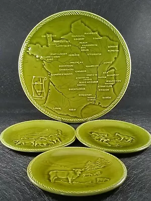 Vintage PROCERAM Pottery France Majolica 4 Pcs Cheese Serving Set  • $65.57