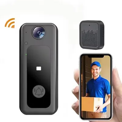 Wireless WiFi Video Doorbell Two Way Talk Smart Door Bell Security HD Camera Set • £16.85