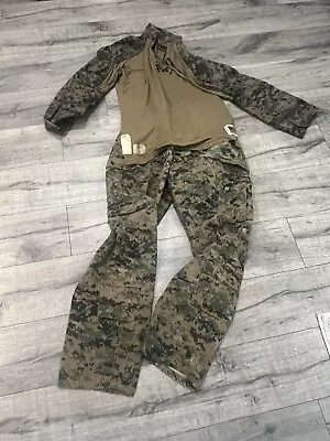 FROG Combat SET Woodland MARPAT Medium Reg PANTS/ L-R TOP Fire Resistant USMC • $520