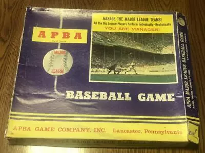 Vintage Original 1958 APBA Baseball Cards Complete Set 16 Teams W/ Game Box • $499.99