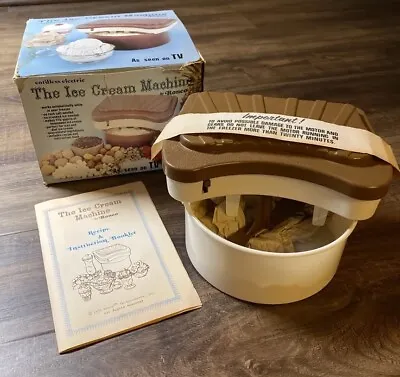 Vintage ICE CREAM MACHINE MAKER RONCO UNUSED Cordless 1.5 Quart • $19.99