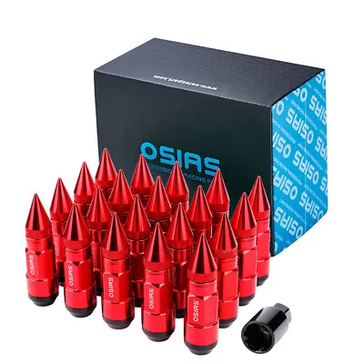 Red 20Pcs Anti Theft Wheel Lug Nuts With Spike Extended Tuner For Honda M12x1.5 • $30.99