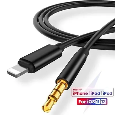 3.5mm Jack AUX Adapter Cable To Car Music Audio For IPhone 13 12 11 7 8 X XS XR • £3.49