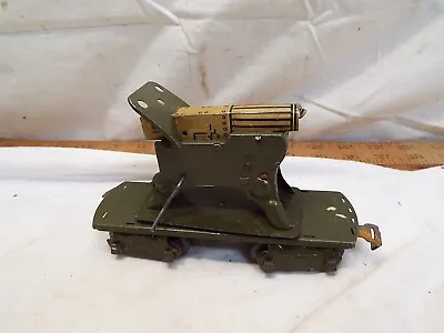 Marx Gunner Train Car Rolling Stock Army Machine Gun Olive Drab 8 Wheel Tin • $279.99