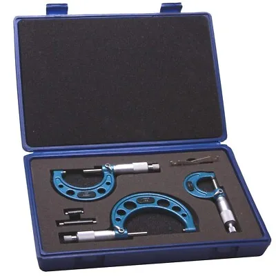 3-Pcs 0 -3  Premium Outside Micrometer Machinist Tool Set W/Carbide Tips (BDMM3P • $49.99