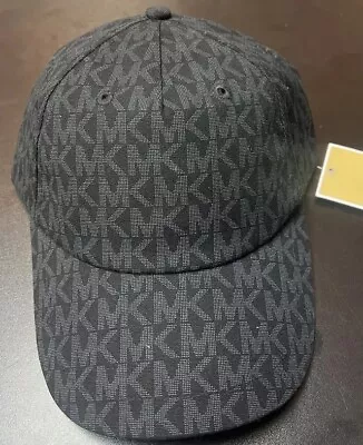 Michael Kors Printed MK Logo Adjustable Baseball Cap Hat Black NWT! • $30