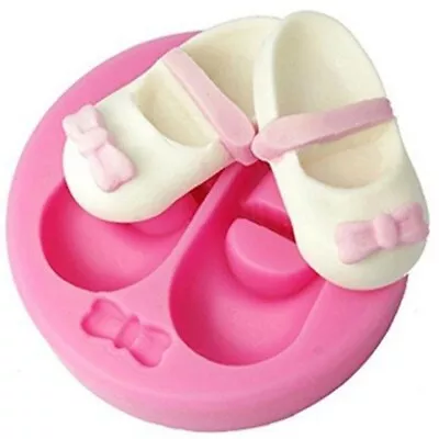 Baby Shoe Fondant Mould Chocolate Cake Decorating Baking Topper Mold Silicone 3D • £2.99