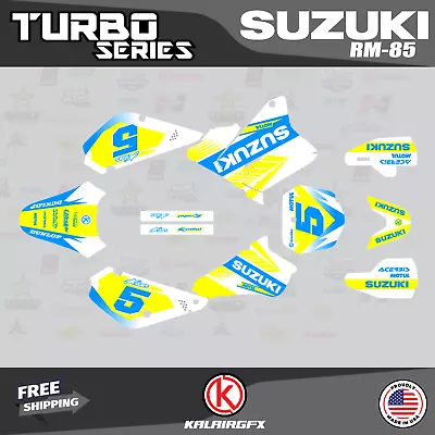 $49.99 • Buy Graphics Decal Kit For Suzuki RM85 (2001-2023) RM 85 Turbo Series - Cyan Yellow