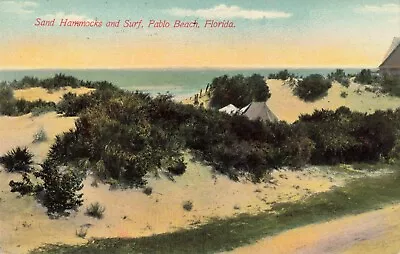 Sand Hammocks & Surf Pablo Beach Florida FL C1910 Postcard • $11.95