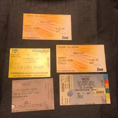 5 Morrissey Tickets Job Lot Bundle 2002-2006 • $14.62