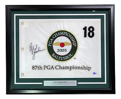 Phil Mickelson Signed Framed 2005 PGA Championship Golf Flag BAS BF33985 • $549.99