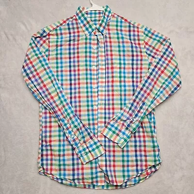 J. Crew Shirt Men's Medium Long Sleeve Gingham Button Up Slim Fit Casual • $11.95
