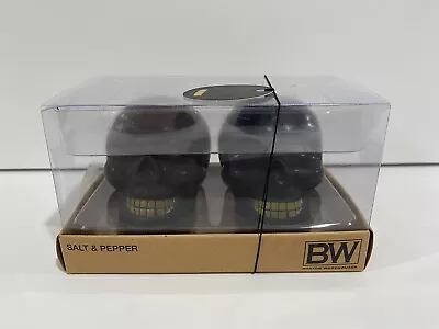 Black Skulls Salt & Pepper Shakers Brand New In Box • $9.99