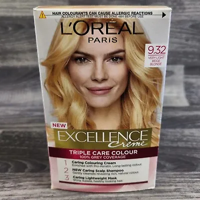 L'Oreal Paris Excellence Creme Hair Colour 9.32 Very Light Beige Blonde Hair Dye • £14.95