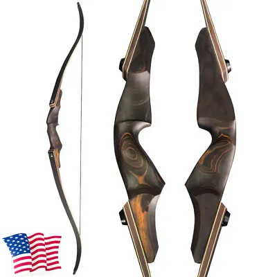 60  Takedown Recurve Bow 25-60lbs Wooden Archery Shooting American Hunting • $99.99
