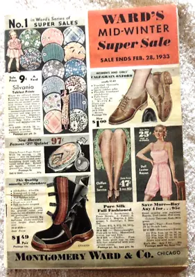 Vintage 1933 Montgomery Ward Mid-winter Sale Mailer Excellent • $25