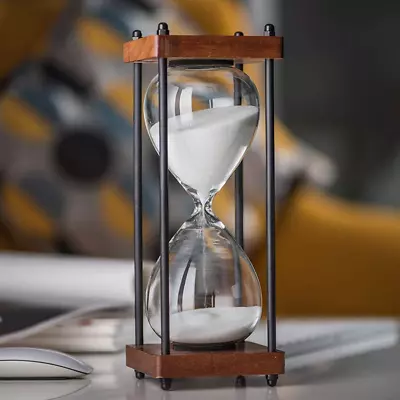 Large Hourglass Timer 60 Minute Decorative Wooden Sandglass White • $38.84
