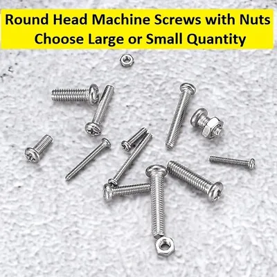 MACHINE SCREWS & Nuts Button Head - M2 M3 & M4 - Choose Length -Stainless Steel • £5.70