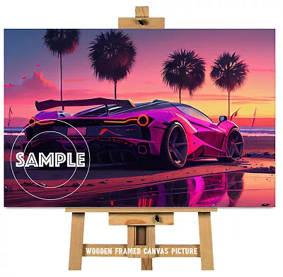 Sports Car Pop Art Retro Canvas Picture Wall Art -  Unframed Art Prints Also #1 • £27.49