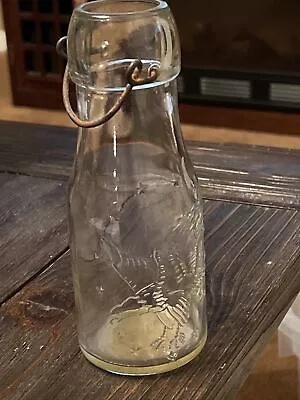 Vintage American Eagle Glass Bottle #1898 With Wire • $10.49