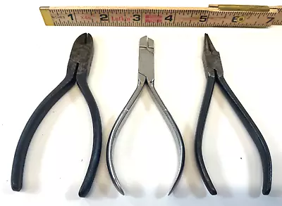 Precision 5  Mini Pliers 3 Pcs Wire Cutter Needle Nose And Nibbler Unbranded • $12.95