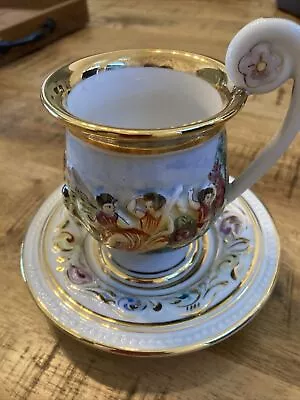 Vintage R Capodimonte Espresso Or Tea Cup & Saucer Demitasse ITALY Mermaids • $29.95