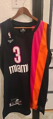 VTG NBA Reebok HWC Miami Heat Floridians Dwyane Wade Jersey 3 Men L SEWN 2006 • $149.99