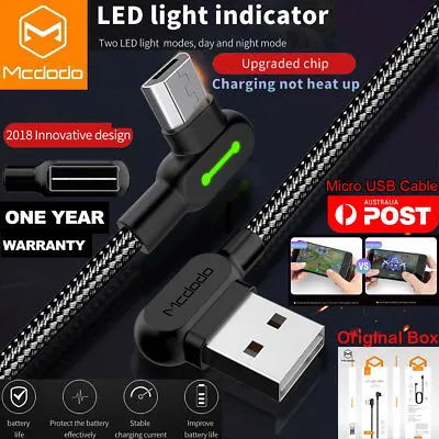 $7.99 • Buy MCDODO 90 Degree Right Angle Micro USB Charging Charger Cable Samsung Android LG