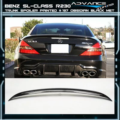 For 03-11 Benz SL-Class R230 Trunk Spoiler Painted Color #197 Obsidian Black Met • $104.99