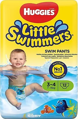 Huggies Little Swimmers Unisex Size 3-4 Baby 7-15 Kg - 12 Nappies • £6