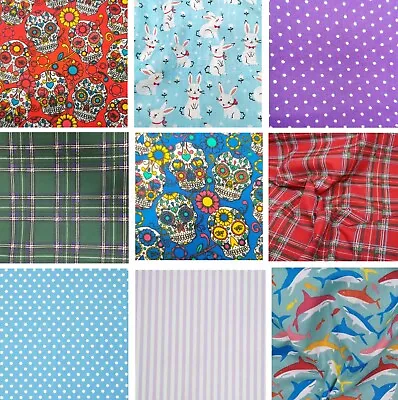 Fabric FAT QUARTER COTTON Pattern Colours For Crafts And Quilting SEWING • £2.49