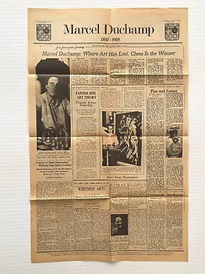 Marcel Duchamp Philadelphia Museum Of Art 1973 Newspaper 2-Sided Ephemera • $275