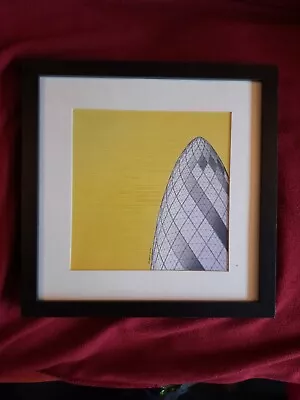 Framed Gherkin London Drawing Robert Kann • £10