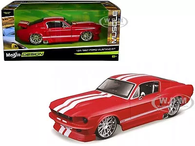 1967 Ford Mustang Gt Red  Classic Muscle  1/24 Diecast Model Car By Maisto 31094 • $21.99