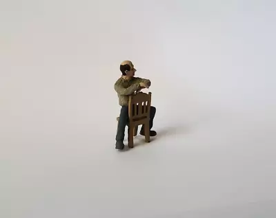 Arttista #1265 - Man Sitting Backwards In Chair - O Scale Figure - Model Trains • $11.99