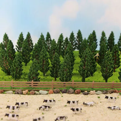 40pcs Model Pine Trees Green 1:100 N TT Scale Railway Layout 6cm Plastic S6823 • $9.99