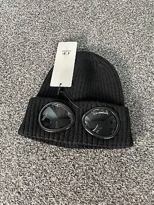 CP Company Black Google Beanie Hat • £39