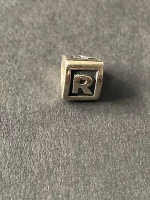 Genuine Retired Preloved  Pandora 3 Sided Alphabet Letter R Charm 925 Ale • £5.99