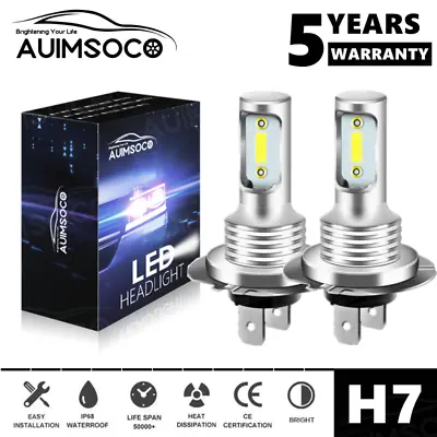 2x H7 LED Headlight Bulb Kit High Or Low Beam 6000LM Super Bright White 8000K • $19.99