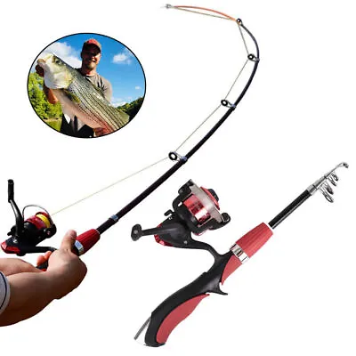 1.2/1.6M Fishing Rod And Reel Set Mini Spinning Reels Fishing Tackle Set Carbon • $17.66