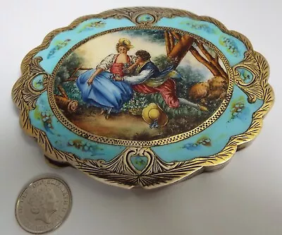 £22 • Buy FABULOUS QUALITY RARE LARGE SIZED ANTIQUE C.1920 SOLID SILVER & ENAMEL TABLE BOX