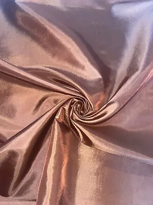 1 Meter Copper Plain Smooth Taffeta Bridal/curtain Fabric 58” Wide • £2.99
