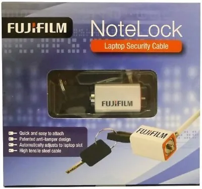 NOTE LOCK LAPTOP COMPUTER LOCK 1.8m CABLE FUJI FILM LAPTOP ANTI THEFT LOCK • £3.99