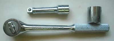 Vintage USA HUSKY 3/8  Drive  CB-45 Ratchet + 3  Extension + 19mm Socket 23519 • $11.99