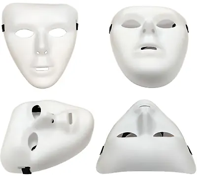 2 X PLAIN WHITE MATT PLASTIC FACE MASK PAINTABLE HALLOWEEN MICHAEL MYERS QR15  • £4.95