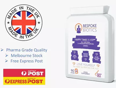 $31.91 • Buy 5 HTP 200mg High Strength 90 Caps Serotonin Stress Anxiety (5-Hydroxytryptophan)
